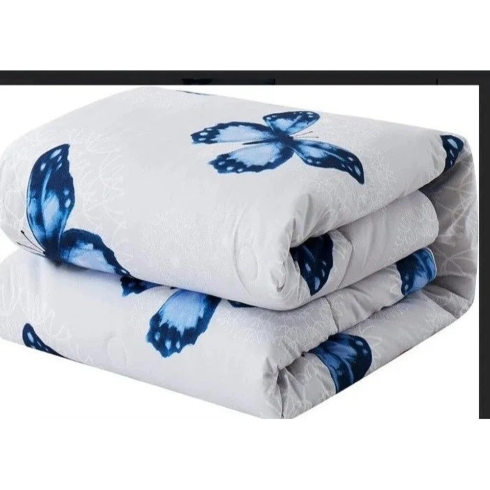 ARTALL Butterfly Pattern Bed in A Bag 6 Piece Bedding Twin Comforter